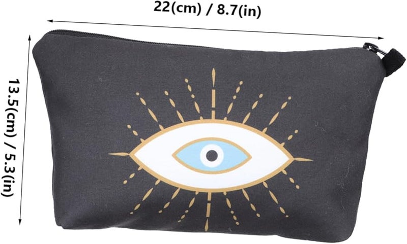 Black Water Resistant Cosmetic Pouch Travel Makeup Organizer Toiletry Bag for Women - Image 2